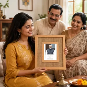 Narendra Modi Laminated Jute Wall Photo Frame, 14 X 16 Inch (F173906) Narendra Modi Laminated Jute Wall Photo Frame, 14 X 16 Inch (F173906)