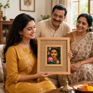 Maa Durga Laminated Jute Wall Photo Frame, 14 X 16 Inch (F173957) Maa Durga Laminated Jute Wall Photo Frame, 14 X 16 Inch (F173957)