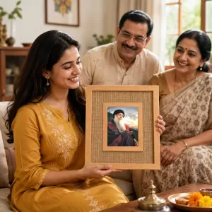 Osho Laminated Jute Wall Photo Frame, 14 X 16 Inch (F173959)