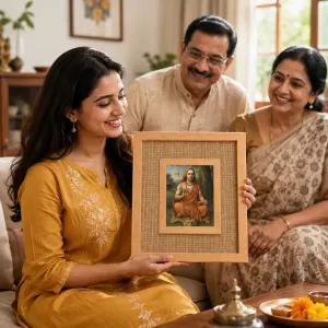 Adi Shankaracharya Laminated Jute Wall Photo Frame, 14 X 16 Inch (F174050)