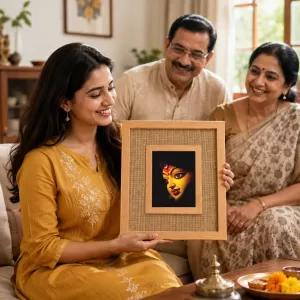 Durga Maa Laminated Jute Wall Photo Frame, 14 X 16 Inch (F174069) Durga Maa Laminated Jute Wall Photo Frame, 14 X 16 Inch (F174069)