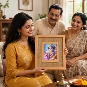Lord Krishna Laminated Jute Wall Photo Frame, 14 X 16 Inch (F174136) Lord Krishna Laminated Jute Wall Photo Frame, 14 X 16 Inch (F174136)