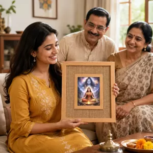Shiva Parvati Laminated Jute Wall Photo Frame, 14 X 16 Inch (F174139) Shiva Parvati Laminated Jute Wall Photo Frame, 14 X 16 Inch (F174139)