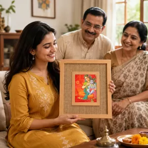 Yashoda Krishna Laminated Jute Wall Photo Frame, 14 X 16 Inch (F174203) Yashoda Krishna Laminated Jute Wall Photo Frame, 14 X 16 Inch (F174203)