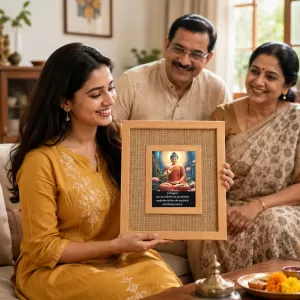Buddha Laminated Jute Wall Photo Frame, 14 X 16 Inch (F174212) Buddha Laminated Jute Wall Photo Frame, 14 X 16 Inch (F174212)