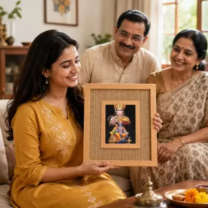 Lord Ram Laminated Jute Wall Photo Frame, 14 X 16 Inch (F174246) Lord Ram Laminated Jute Wall Photo Frame, 14 X 16 Inch (F174246)