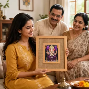 Lord Ganesha Laminated Jute Wall Photo Frame, 14 X 16 Inch (F174248) Lord Ganesha Laminated Jute Wall Photo Frame, 14 X 16 Inch (F174248)