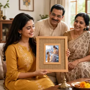 Maa Durga Laminated Jute Wall Photo Frame, 14 X 16 Inch (F174269) Maa Durga Laminated Jute Wall Photo Frame, 14 X 16 Inch (F174269)