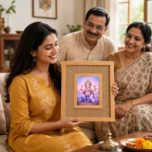 Lord Ganesha Laminated Jute Wall Photo Frame, 14 X 16 Inch (F174286) Lord Ganesha Laminated Jute Wall Photo Frame, 14 X 16 Inch (F174286)