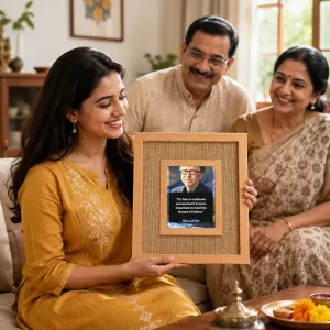 Bill Gates Laminated Jute Wall Photo Frame, 14 X 16 Inch (F174292) Bill Gates Laminated Jute Wall Photo Frame, 14 X 16 Inch (F174292)