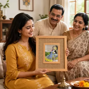 Lord Krishna Laminated Jute Wall Photo Frame, 14 X 16 Inch (F174370) Lord Krishna Laminated Jute Wall Photo Frame, 14 X 16 Inch (F174370)