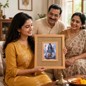 Lord Shiva Laminated Jute Wall Photo Frame, 14 X 16 Inch (F174419) Lord Shiva Laminated Jute Wall Photo Frame, 14 X 16 Inch (F174419)