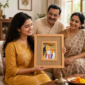 Sai Baba Laminated Jute Wall Photo Frame, 14 X 16 Inch (F174456) Sai Baba Laminated Jute Wall Photo Frame, 14 X 16 Inch (F174456)