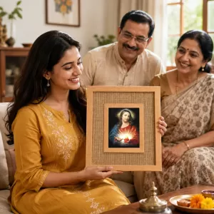Jesus Christ Laminated Jute Wall Photo Frame, 14 X 16 Inch (F174505) Jesus Christ Laminated Jute Wall Photo Frame, 14 X 16 Inch (F174505)