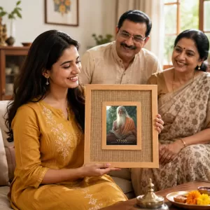 Ved Vyasa Laminated Jute Wall Photo Frame, 14 X 16 Inch (F174511) Ved Vyasa Laminated Jute Wall Photo Frame, 14 X 16 Inch (F174511)