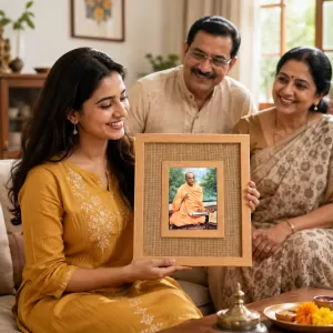 A.C. Bhaktivedanta Swami Prabhupad Laminated Jute Wall Photo Frame, 14 X 16 Inch (F174560)