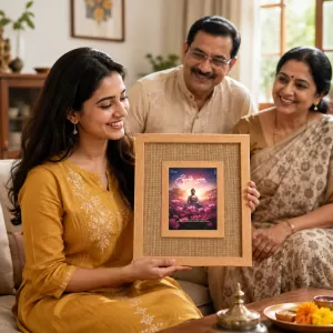 Buddha Laminated Jute Wall Photo Frame, 14 X 16 Inch (F174602) Buddha Laminated Jute Wall Photo Frame, 14 X 16 Inch (F174602)