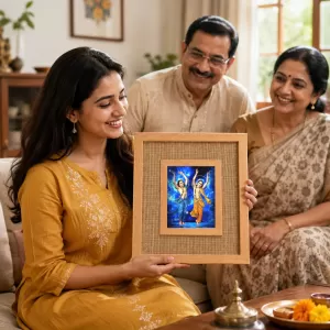 Shree Chaitannya Laminated Jute Wall Photo Frame, 14 X 16 Inch (F174605)