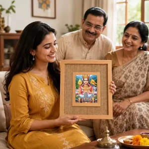 Lord Murugan Laminated Jute Wall Photo Frame, 14 X 16 Inch (F174622) Lord Murugan Laminated Jute Wall Photo Frame, 14 X 16 Inch (F174622)