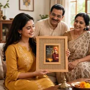 Swami Vivekananda Laminated Jute Wall Photo Frame, 14 X 16 Inch (F174650) Swami Vivekananda Laminated Jute Wall Photo Frame, 14 X 16 Inch (F174650)
