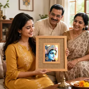 Lord Krishna Laminated Jute Wall Photo Frame, 14 X 16 Inch (F174699) Lord Krishna Laminated Jute Wall Photo Frame, 14 X 16 Inch (F174699)