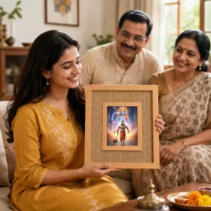 Hanuman Laminated Jute Wall Photo Frame, 14 X 16 Inch (F174762) Hanuman Laminated Jute Wall Photo Frame, 14 X 16 Inch (F174762)