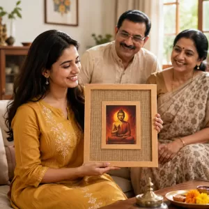 Buddha Laminated Jute Wall Photo Frame, 14 X 16 Inch (F174825) Buddha Laminated Jute Wall Photo Frame, 14 X 16 Inch (F174825)