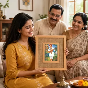 Shree Namdev Maharaj Laminated Jute Wall Photo Frame, 14 X 16 Inch (F174830) Shree Namdev Maharaj Laminated Jute Wall Photo Frame, 14 X 16 Inch (F174830)