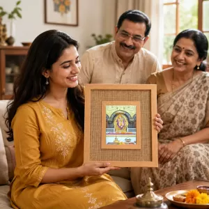 Shirdi Sai Baba Laminated Jute Wall Photo Frame, 14 X 16 Inch (F174936)