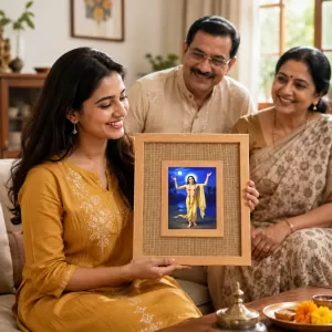 Chaitanya Mahaprab Laminated Jute Wall Photo Frame, 14 X 16 Inch (F174968)