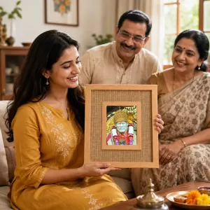 Sai Baba Laminated Jute Wall Photo Frame, 14 X 16 Inch (F174993) Sai Baba Laminated Jute Wall Photo Frame, 14 X 16 Inch (F174993)