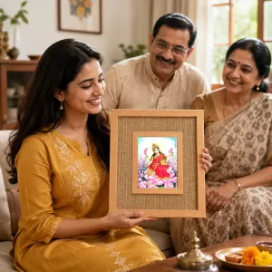 Maa Durga Laminated Jute Wall Photo Frame, 14 X 16 Inch (F175055) Maa Durga Laminated Jute Wall Photo Frame, 14 X 16 Inch (F175055)