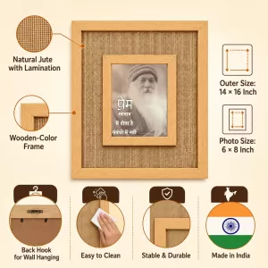 Osho Laminated Jute Wall Photo Frame, 14 X 16 Inch (F173872)