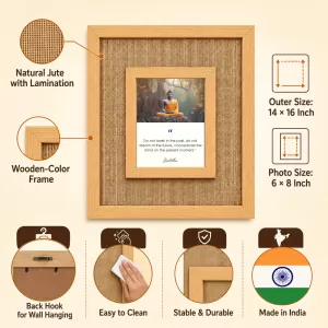 Buddha Laminated Jute Wall Photo Frame, 14 X 16 Inch (F173877) Buddha Laminated Jute Wall Photo Frame, 14 X 16 Inch (F173877)