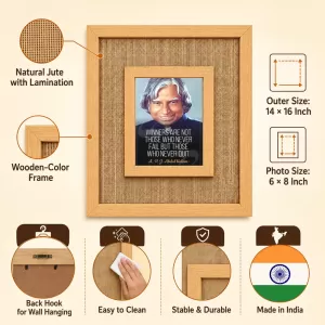 A. P. J. Abdul Kalam Laminated Jute Wall Photo Frame, 14 X 16 Inch (F173905) A. P. J. Abdul Kalam Laminated Jute Wall Photo Frame, 14 X 16 Inch (F173905)