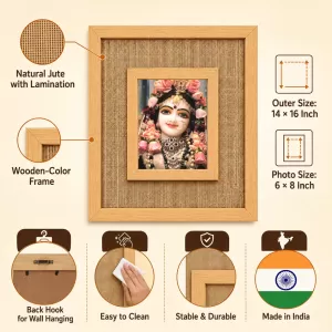 Radhaa Laminated Jute Wall Photo Frame, 14 X 16 Inch (F173907) Radhaa Laminated Jute Wall Photo Frame, 14 X 16 Inch (F173907)