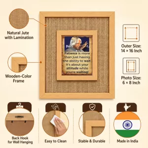 A. P. J. Abdul Kalam Laminated Jute Wall Photo Frame, 14 X 16 Inch (F173918) A. P. J. Abdul Kalam Laminated Jute Wall Photo Frame, 14 X 16 Inch (F173918)