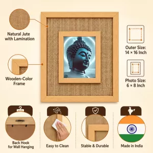 Buddha Laminated Jute Wall Photo Frame, 14 X 16 Inch (F173938) Buddha Laminated Jute Wall Photo Frame, 14 X 16 Inch (F173938)