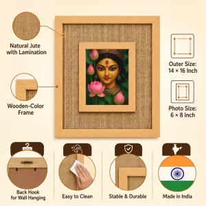 Maa Durga Laminated Jute Wall Photo Frame, 14 X 16 Inch (F173957) Maa Durga Laminated Jute Wall Photo Frame, 14 X 16 Inch (F173957)