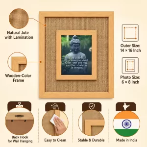 Buddha Laminated Jute Wall Photo Frame, 14 X 16 Inch (F173969) Buddha Laminated Jute Wall Photo Frame, 14 X 16 Inch (F173969)