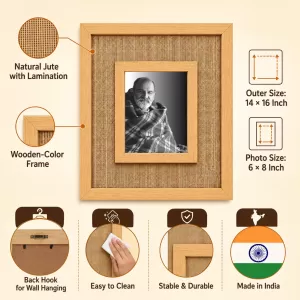 Neem Karoli Baba Laminated Jute Wall Photo Frame, 14 X 16 Inch (F174016) Neem Karoli Baba Laminated Jute Wall Photo Frame, 14 X 16 Inch (F174016)