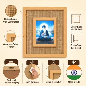 Guru Nanak Dev Ji Laminated Jute Wall Photo Frame, 14 X 16 Inch (F174024) Guru Nanak Dev Ji Laminated Jute Wall Photo Frame, 14 X 16 Inch (F174024)