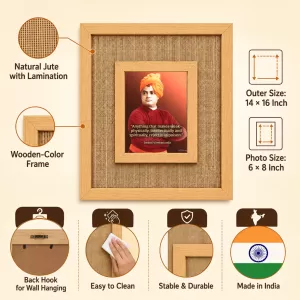 Swami Vivekananda Laminated Jute Wall Photo Frame, 14 X 16 Inch (F174034) Swami Vivekananda Laminated Jute Wall Photo Frame, 14 X 16 Inch (F174034)