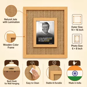 Bill Gates Laminated Jute Wall Photo Frame, 14 X 16 Inch (F174053) Bill Gates Laminated Jute Wall Photo Frame, 14 X 16 Inch (F174053)