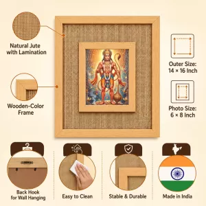 Hanuman Laminated Jute Wall Photo Frame, 14 X 16 Inch (F174059) Hanuman Laminated Jute Wall Photo Frame, 14 X 16 Inch (F174059)