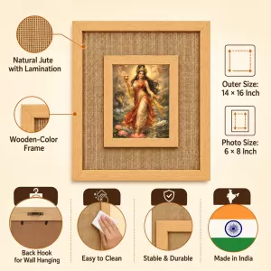 Goddess Ganaga Laminated Jute Wall Photo Frame, 14 X 16 Inch (F174091) Goddess Ganaga Laminated Jute Wall Photo Frame, 14 X 16 Inch (F174091)