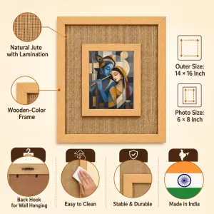 Radha Krishna Laminated Jute Wall Photo Frame, 14 X 16 Inch (F174095) Radha Krishna Laminated Jute Wall Photo Frame, 14 X 16 Inch (F174095)