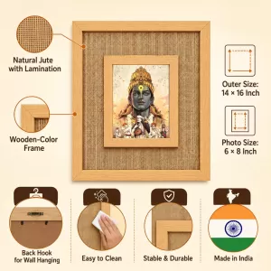 Lord Vishnu Laminated Jute Wall Photo Frame, 14 X 16 Inch (F174099) Lord Vishnu Laminated Jute Wall Photo Frame, 14 X 16 Inch (F174099)