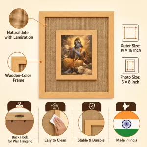 Lord Krishna Laminated Jute Wall Photo Frame, 14 X 16 Inch (F174124) Lord Krishna Laminated Jute Wall Photo Frame, 14 X 16 Inch (F174124)