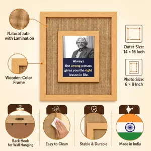A. P. J. Abdul Kalam Laminated Jute Wall Photo Frame, 14 X 16 Inch (F174125) A. P. J. Abdul Kalam Laminated Jute Wall Photo Frame, 14 X 16 Inch (F174125)